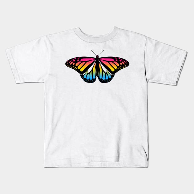 Pansexual Pride Butterfly Kids T-Shirt by brendalee